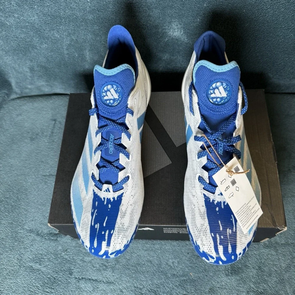Adidas Adizero Electric Size 14 Mens White Blue Football Cleats‎ IE4418 New